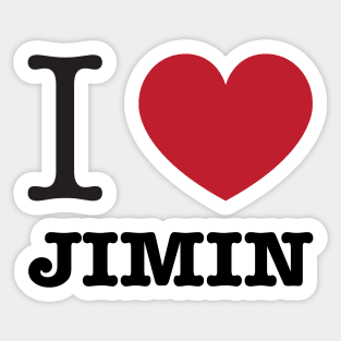I love BTS Park Jimin typography Morcaworks Sticker